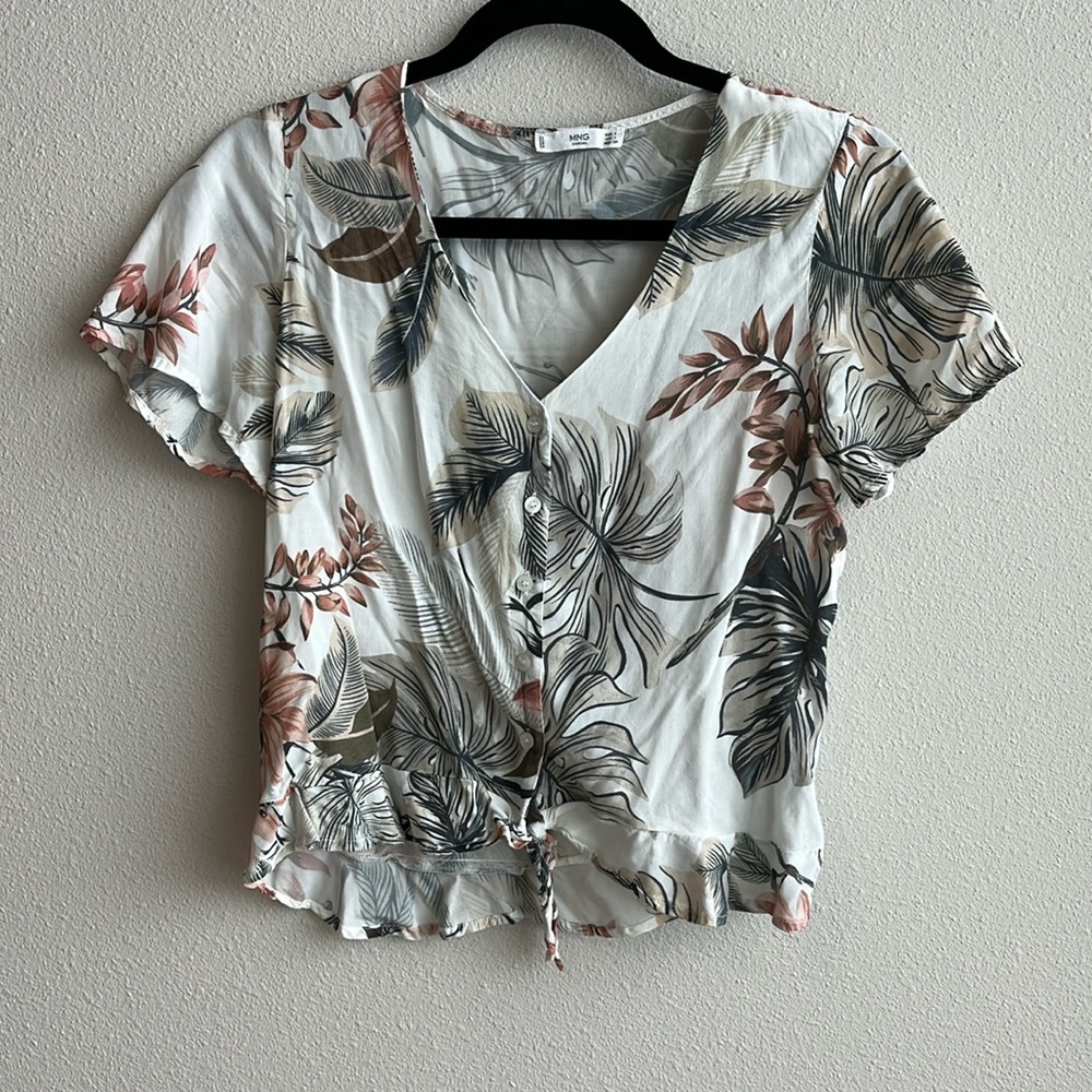 Mango Tie top with Ruffle Details